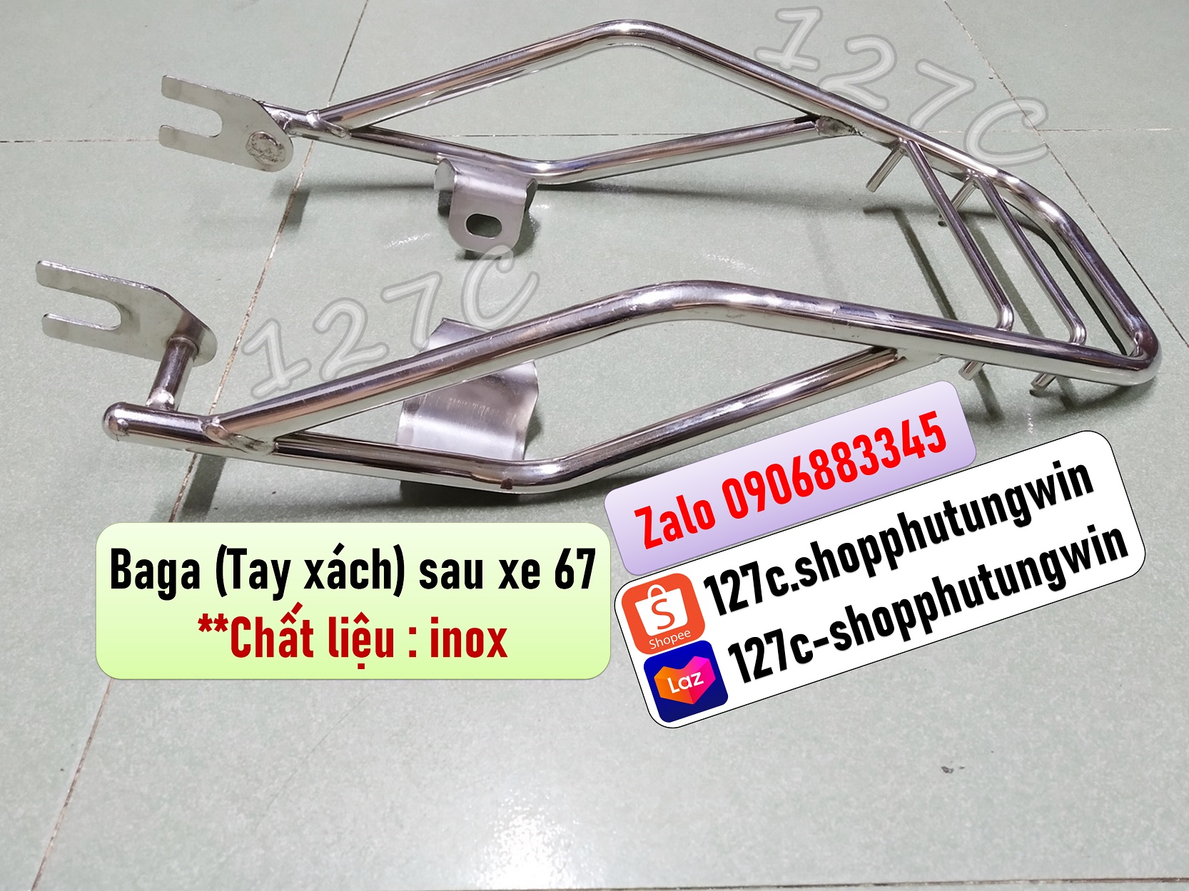 [HCM] Baga sau / Tay xách sau 67 (inox hoặc sắt dày)(Phù hợp 68/ CL/ CD)