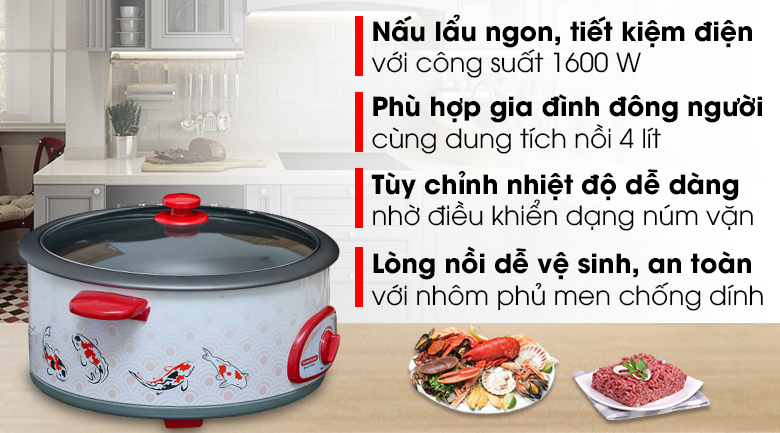 Lẩu điện 4L sunhouse SH525L