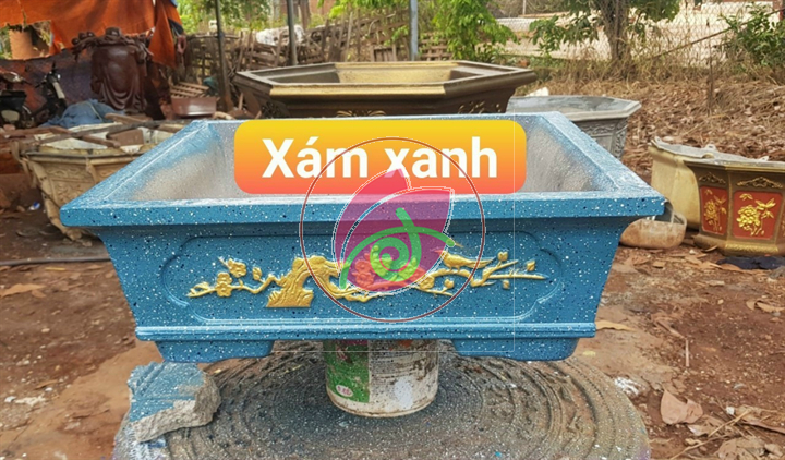 Sơn chậu kiểng hệ nước ngoài trời màu xám xanh Okay Paint lon 1kg