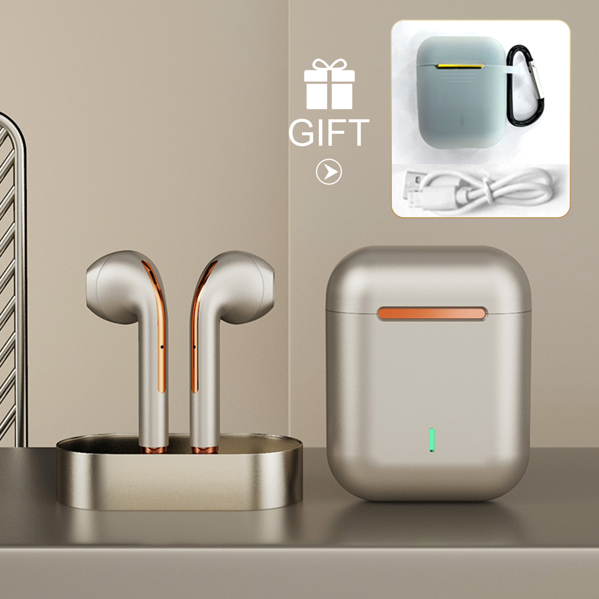 Tai Nghe Bluetooth 5.0 Không Dây TWS J18, Tai Nghe Điều Khiển Cảm Ứng Cuộc Gọi HIFI HD Âm Thanh Nổi Tai Nghe Nhét Tai Cho Airpods Gen 2 Dành Cho iPhone 11 Pro Max Android Thỏi Mờ 15 Macaron