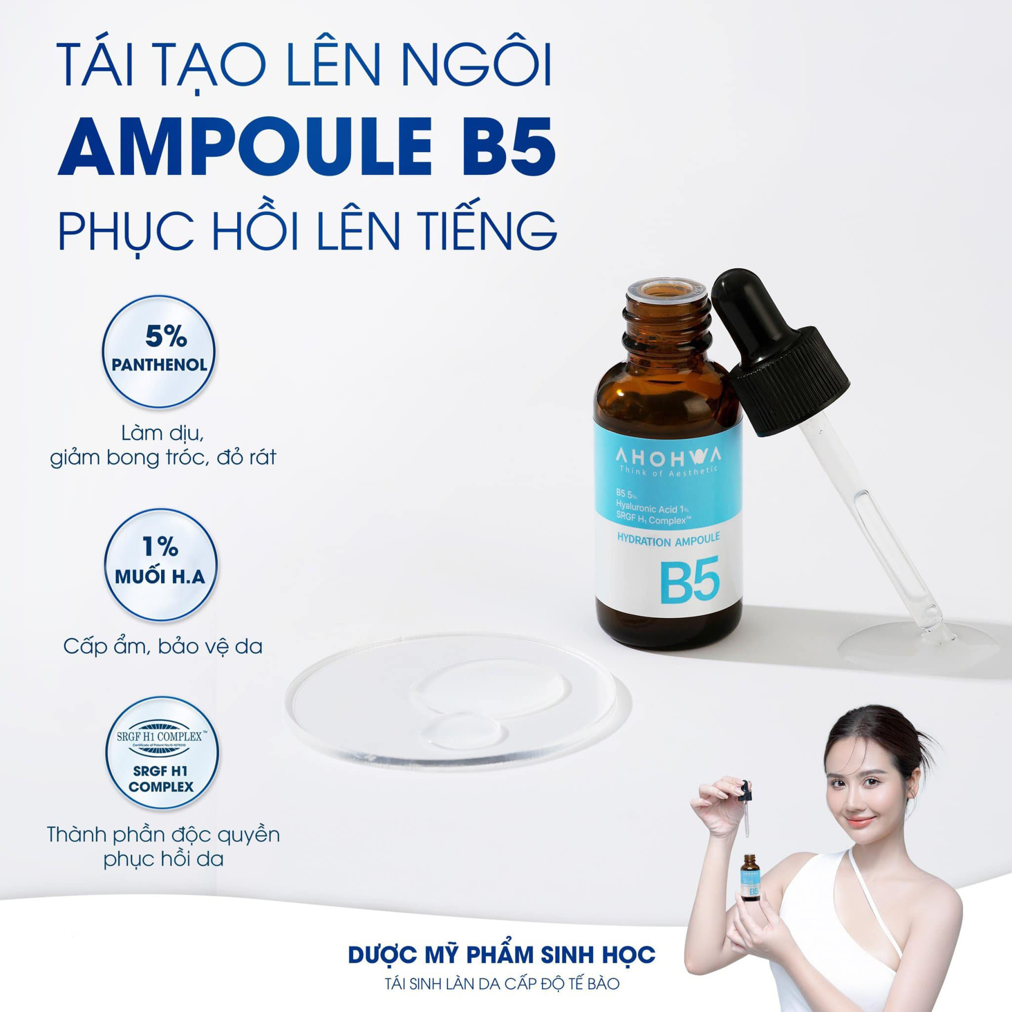 Tinh chất B5 cấp ẩm và phục hồi da Ahohwa Hydration Ampoule B5