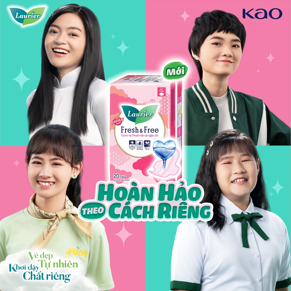 Băng vệ sinh Laurier Fresh & Free 20 miếng Siêu Mỏng Cánh 22Cm