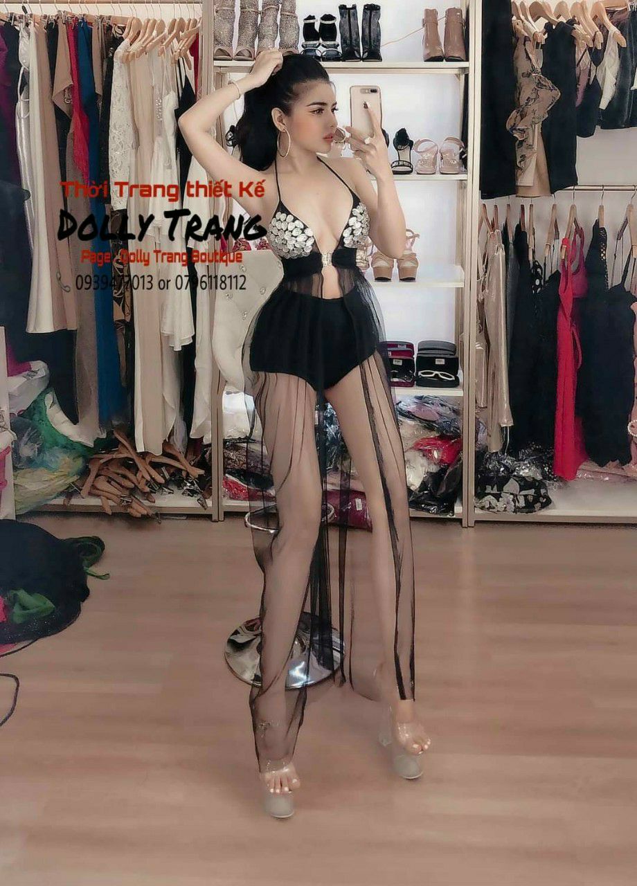Đầm maxi cột dây kết đá sexy