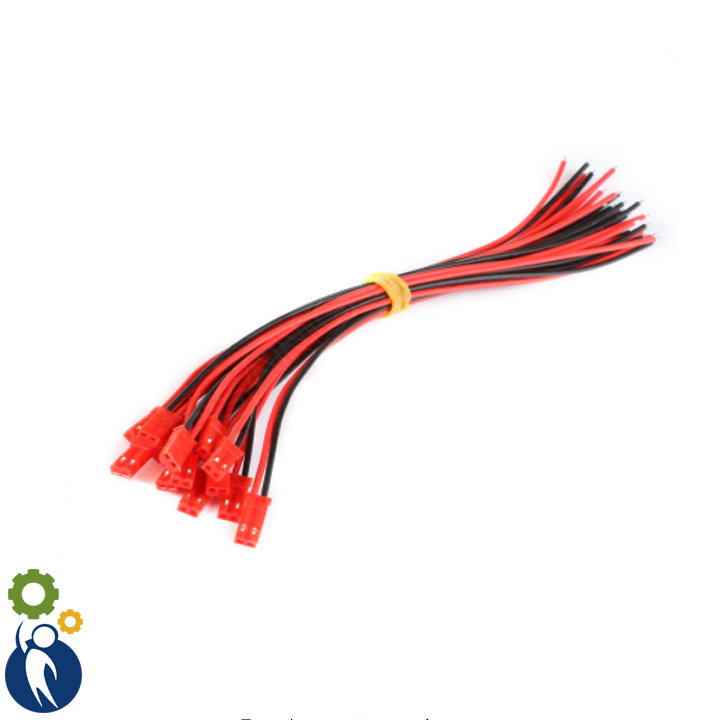 Bộ 5 Cáp JST 2P, Jack Kết Nối JST 2P Dài 10cm - Đực