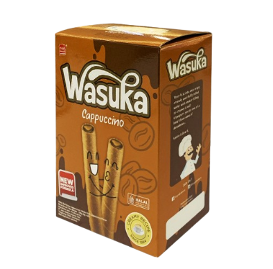 Bánh Quế Wasuka Premium Rolled Wafer Vị Cappuccino (Hộp 180g)