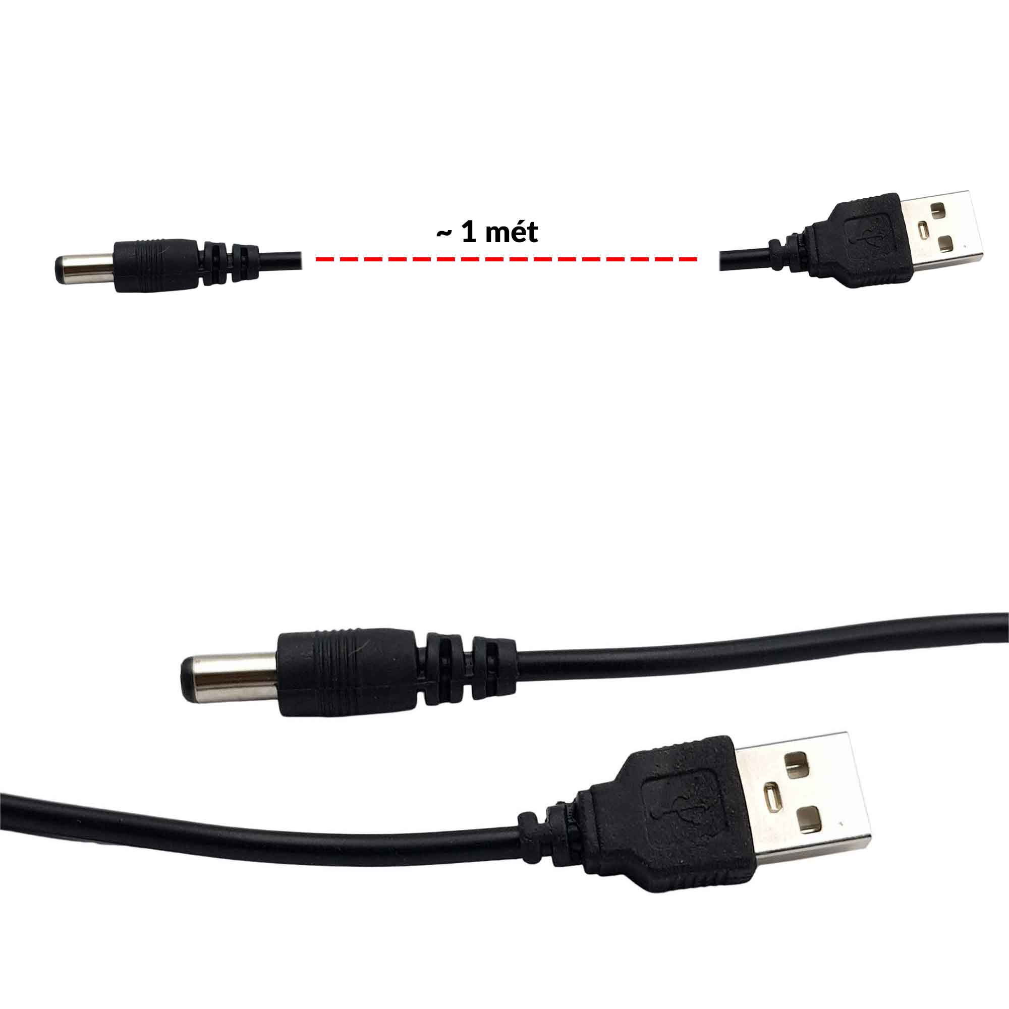 Combo 2 dây chuyển USB sang jack DC 5.5x2.1 mm