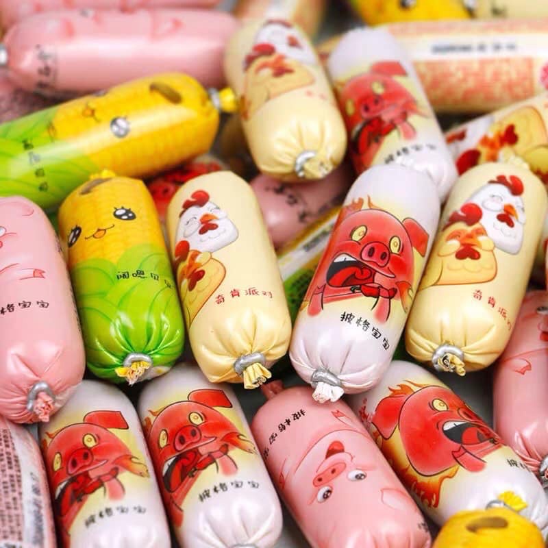 Xúc xích mini 4 vị (gà - heo cay - ngô - heo) cute