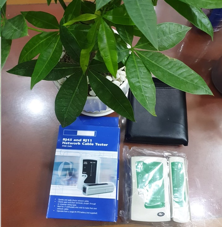 Hộp test cáp mạng đa năng RJ11/45 (Trắng phối xanh )