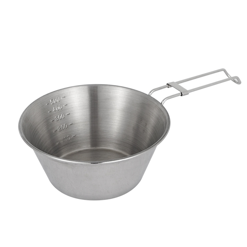 Mua Bowl with Foldable Handle for Outdoor Camping Supplies Hiking Backpacking Picnic Stainless Steel Bowl Tableware
