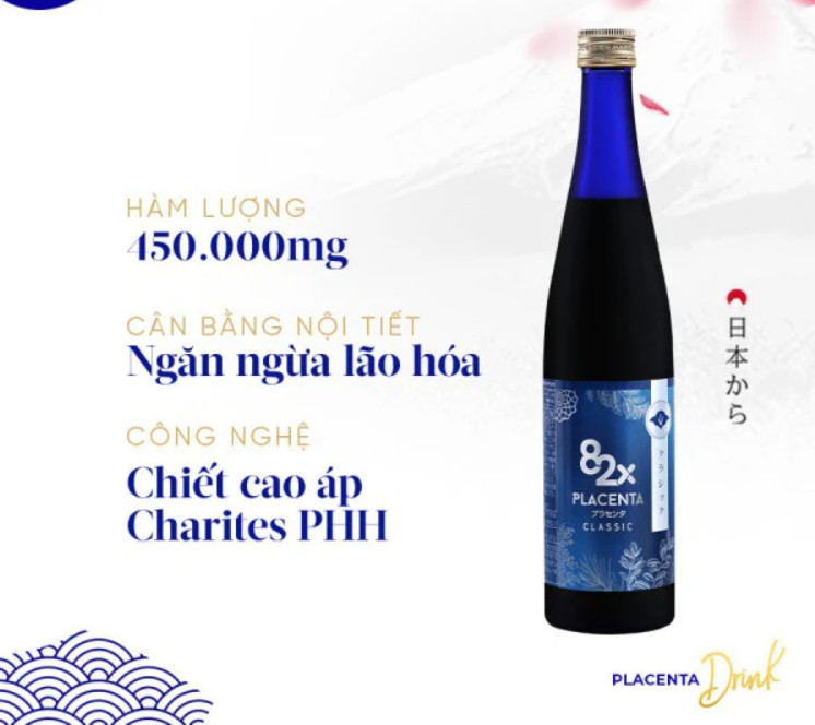 NƯỚC UỐNG ĐẸP DA PLACENTA 82X CLASSIC NHẬT BẢN (CHAI 500ML)