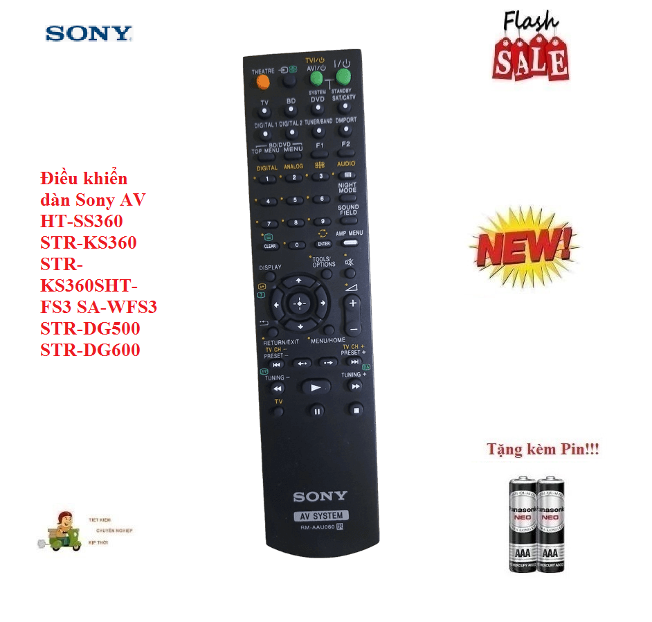 Remote điều khiển dàn âm thanh sony rm-aau060 dùng cho sony av ht-ss360 str-ks360 str-ks360s