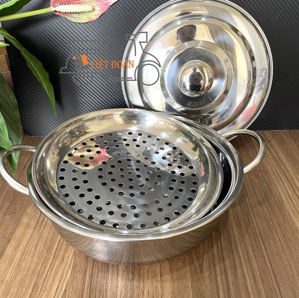 Bộ bếp cồn inox / nồi lẩu + vĩ hấp- inox dày. combo bộ bếp cồn nồi lẩu, dê hấp tía tô, cá hấp . nhiều size
