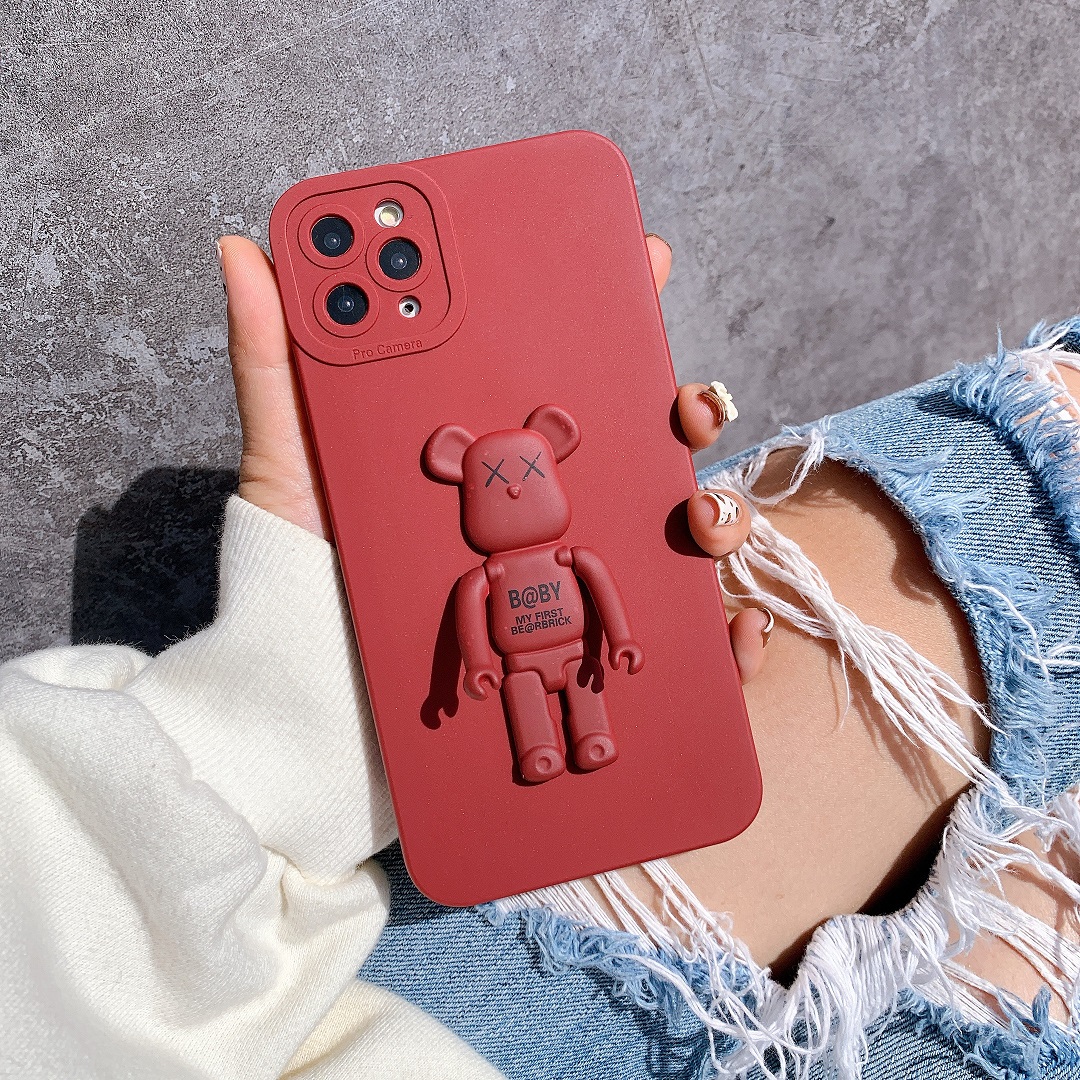 Ốp Lưng Basic Camera Nổi - Mẫu B@BY BE@RBRICK 2 ( Kèm Giá Đỡ Hình Gấu )