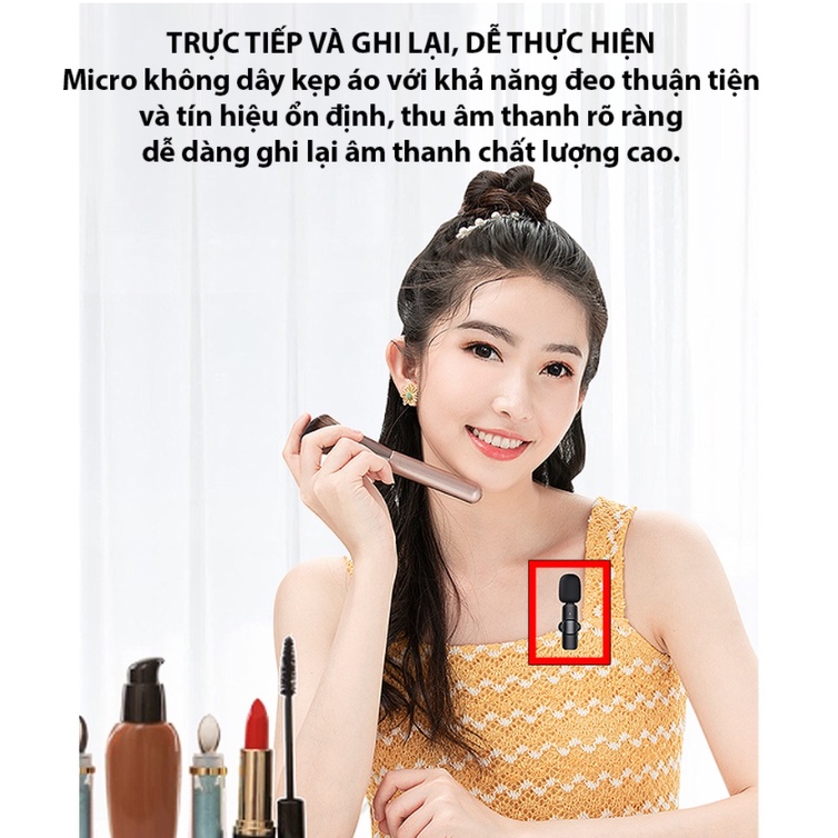 Micro thu câm 2.4g kết nối Bluetooth - thu âm 10 - 15m - đầu cắm TypeC hoặc Iphone