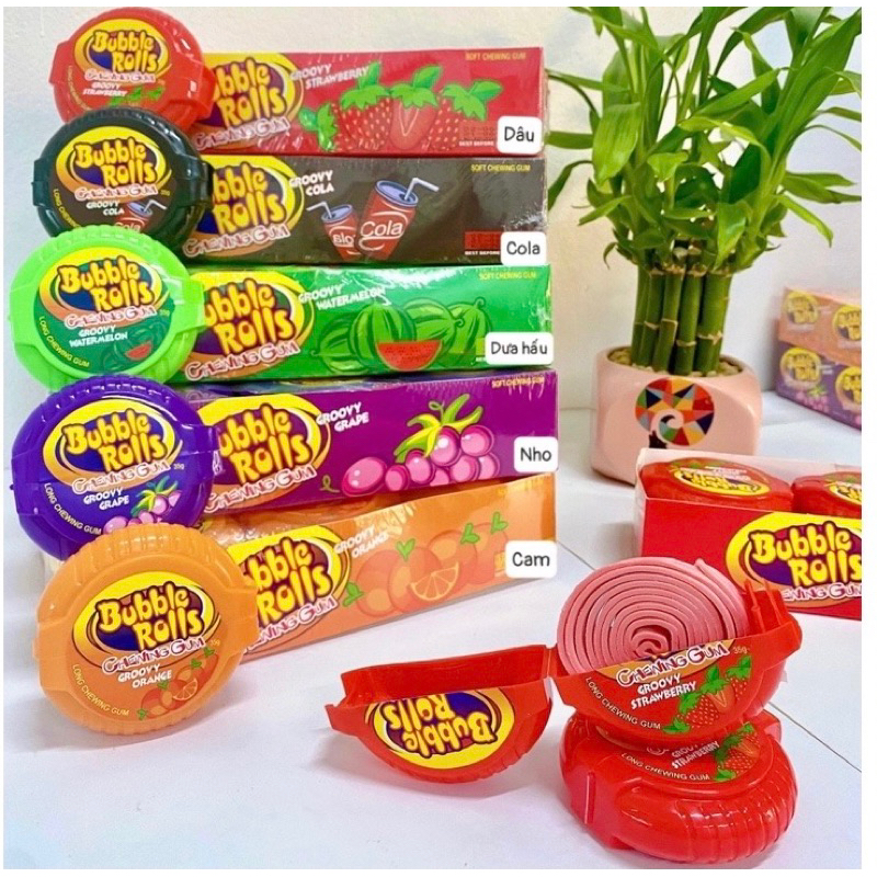 Kẹo cao su cuộn bubble rolls 35g - ăn vặt 492