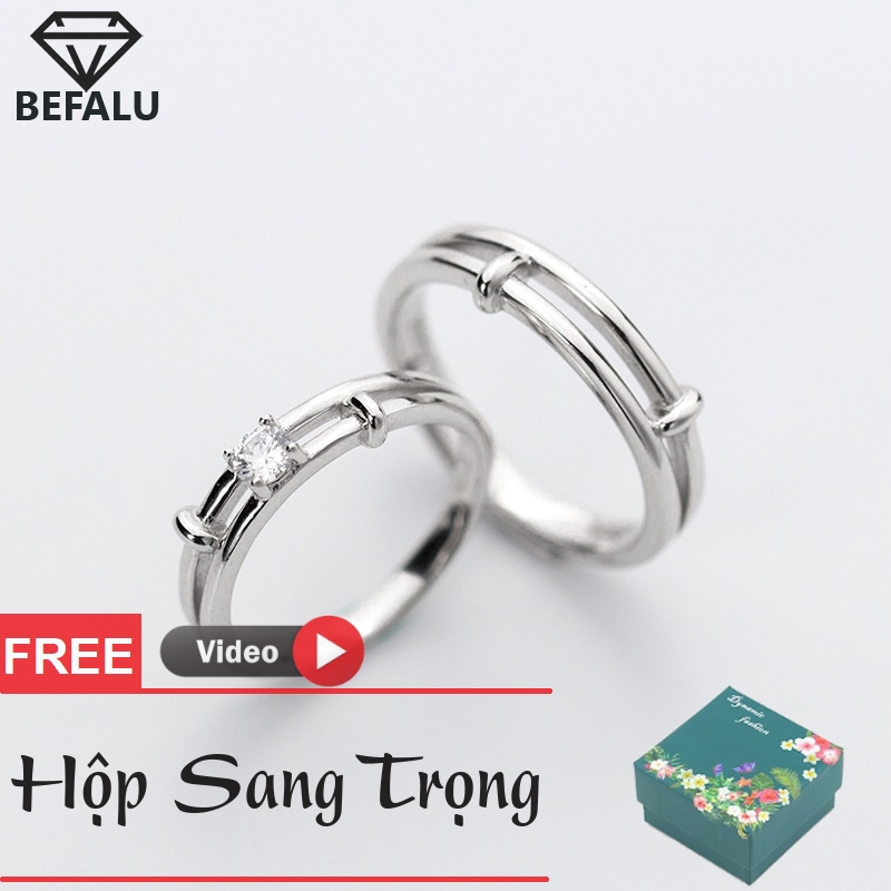 Nhẫn Đôi Bạc 925 Kiểu Hàn Quốc N26-27 Freesize- BEFALU