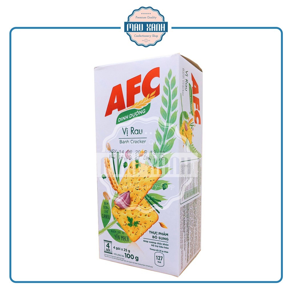 Bánh Quy Cracker AFC Dinh Dưỡng Vị Rau Hộp 100g