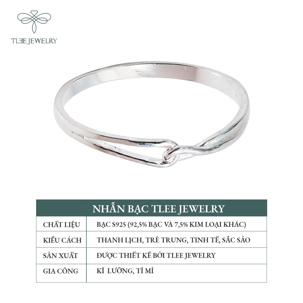 Nhẫn bạc nữ TLEE hình khối móc nối basic cá tính TleeJewelry A0173