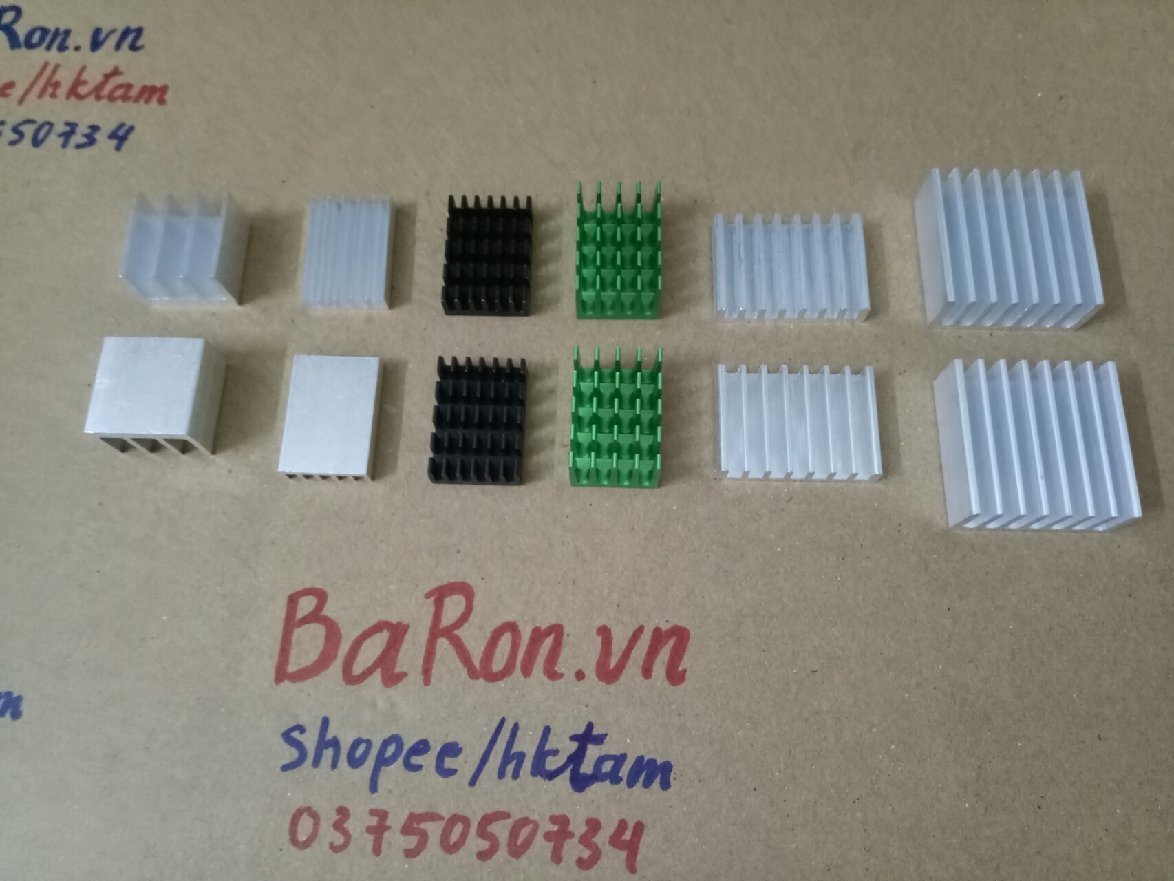Nhôm tản nhiệt cho Sò, IC, chip Set, bóng LED (nhiều lựa chọn)