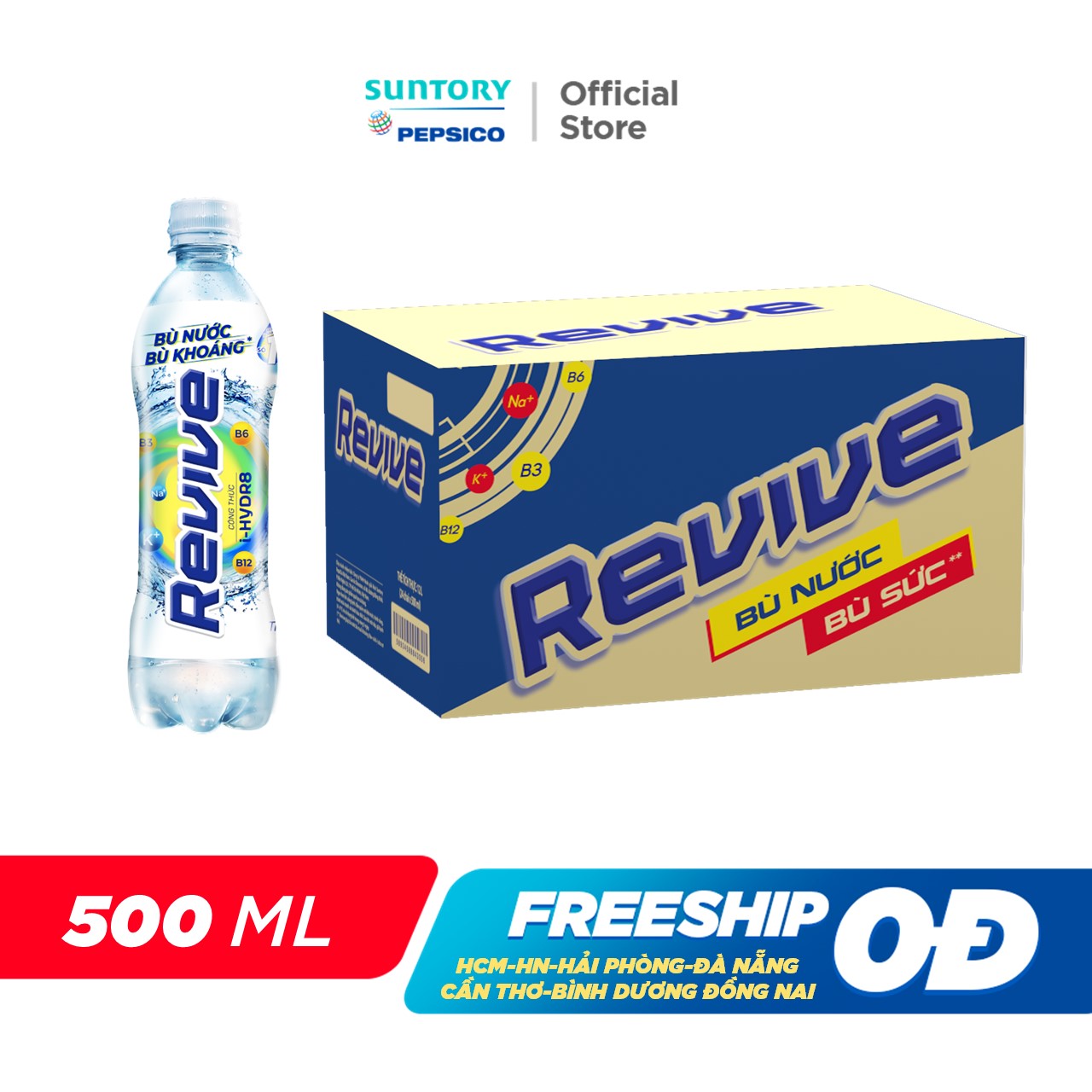Thùng 24 Chai Nước Điện Giải Thể Thao Revive (500ml/chai)