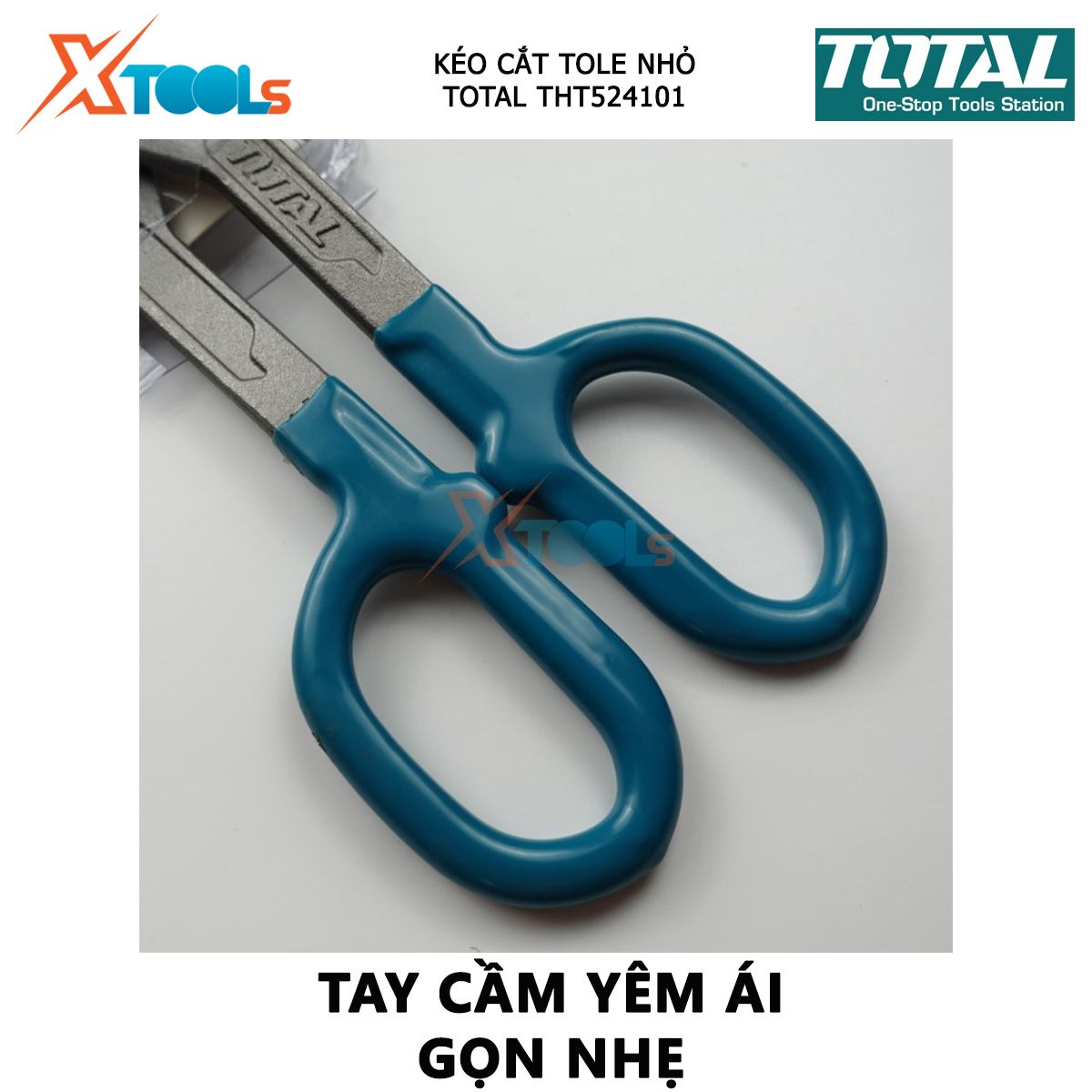 Kéo cắt tole nhỏ TOTAL THT524101 | kéo cắt tôn mỏng Kích thước 10 inch cắt tấm tôn, thép , vật liệu mỏng[CHÍNH HÃNG][XTOOLs]