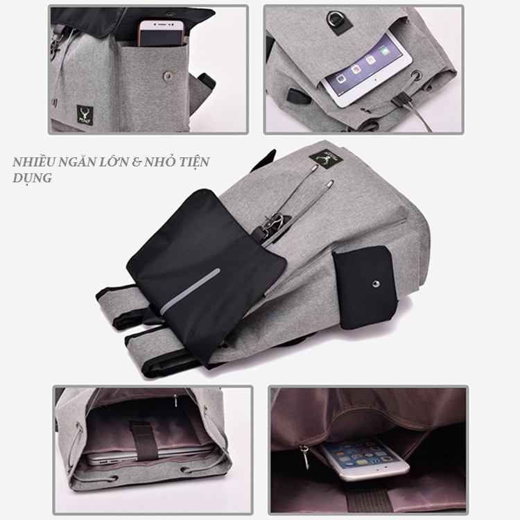 Balo Unisex Cao Cấp Có Cổng Sạc Praza - BL181