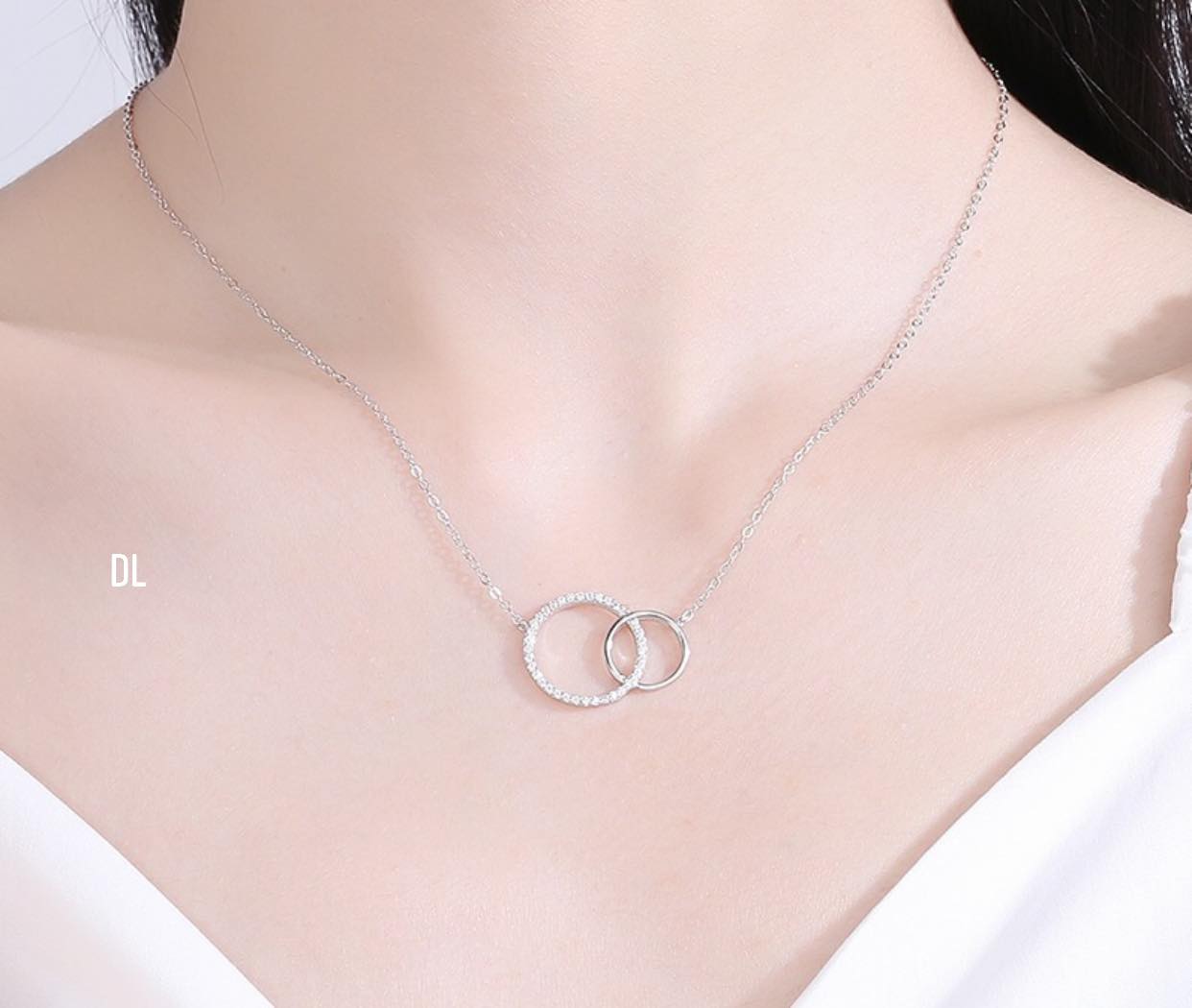 Dây chuyền nữ chất liệu bạc s925 liền mặt tròn MS77a