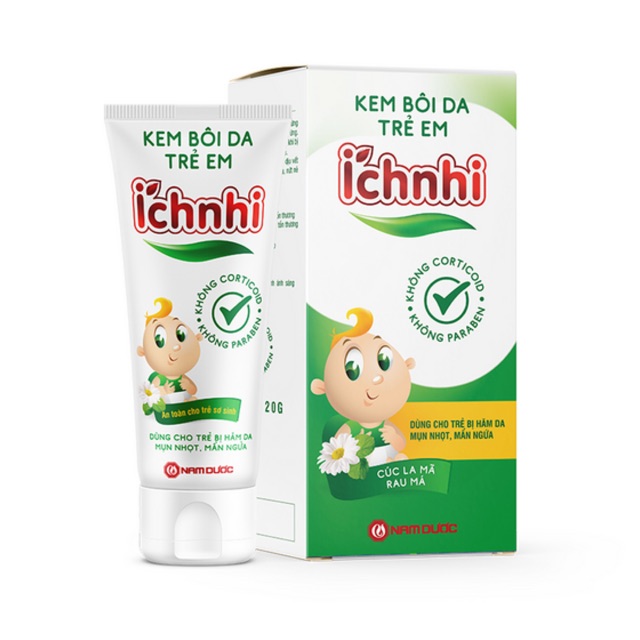 Kem bôi da trẻ em Ích Nhi 20g - giảm ngứa do muỗi, trùng cắn, hăm tã, nứt da , sưng đỏ , mẫn ngứa