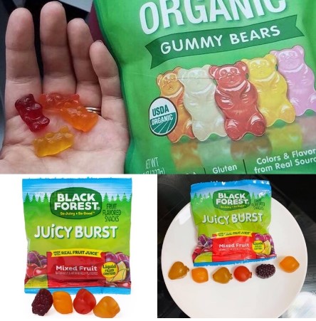 Kẹo Dẻo Black Forest Organic Gummy Bears và nhân hoa quả-date t9/2022