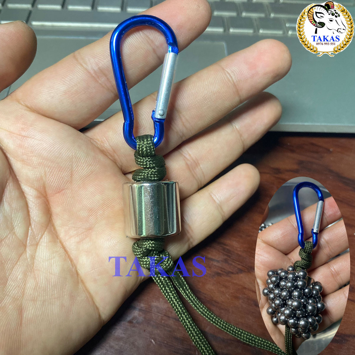 Móc Khóa Nam Châ.m Hít Bi siêu chặt
