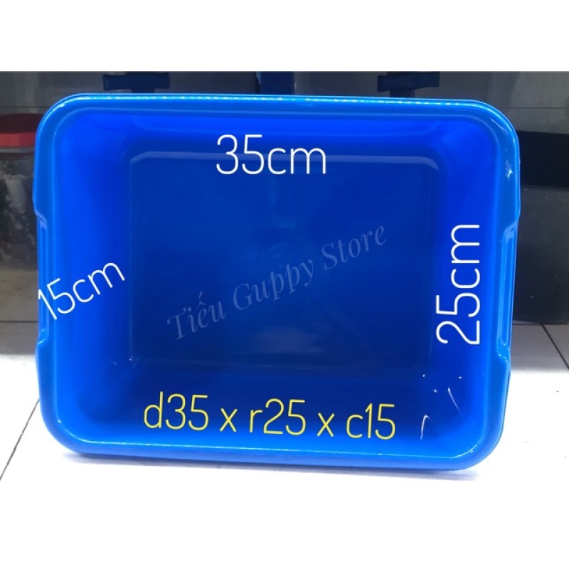 Combo 5 Thùng nhựa nuôi cá 35x25x15cm - 10 lít - chất liệu nhựa tốt(Xanh)
