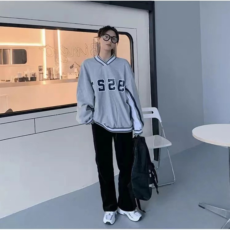 Quần nỉ Nhung tăm Ống Rộnglottes Ulzzang nữ - quần ống suông lưng cao phong cách hàn quốc chất nhung chất siêu ấm