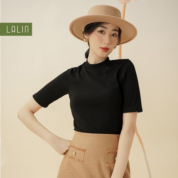 Áo thun tăm nữ ngắn tay LALIN form ôm basic Shari