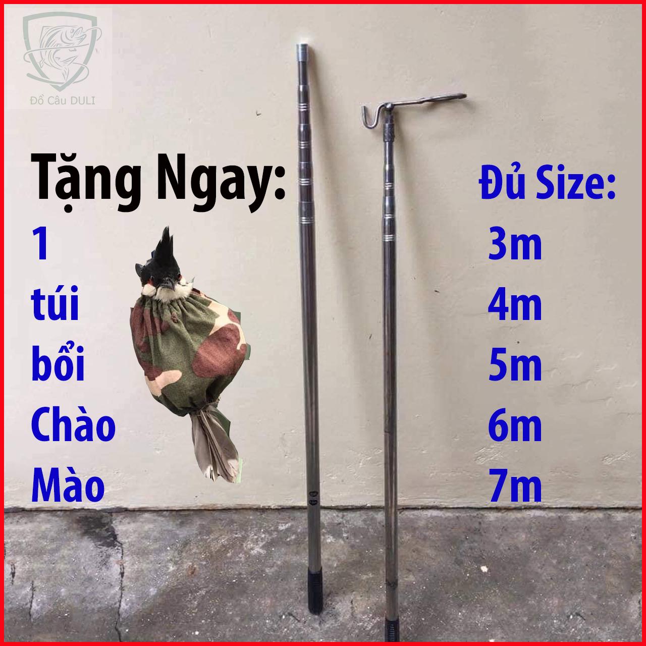 Sào Rút Inox, Sào bẫy chim Đa năng 3m 4m 5m 6m 7m.... Sào treo chim, sào rút nhôm, sào rút 7m, sào bẫy chim sẻ - DULI