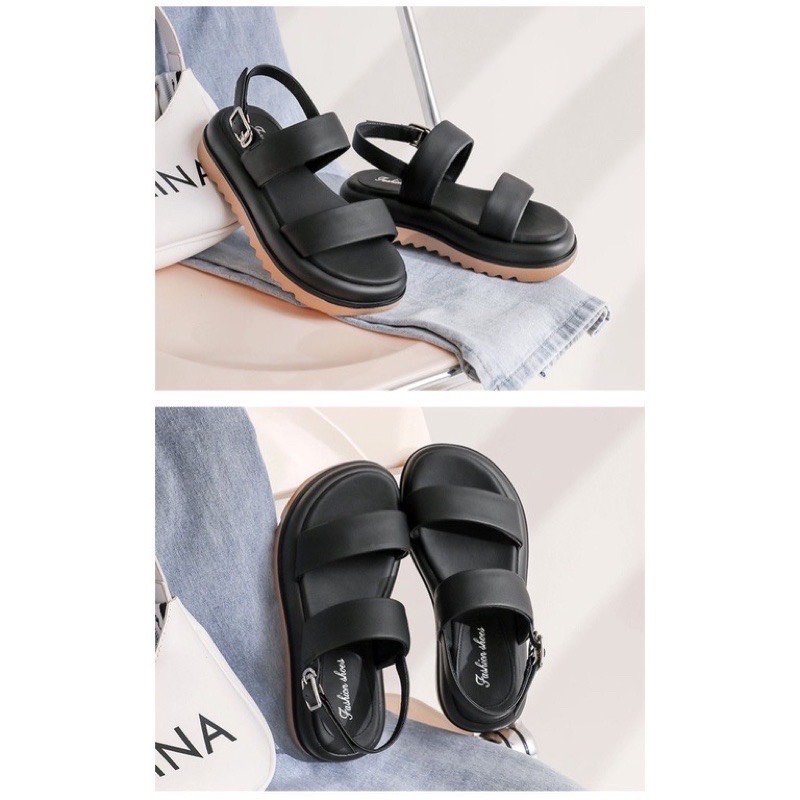 4.4 Hoàn tiền 15%Dép Sandal Nữ 2 Quai Đế Dày Cao Cấp Thời Trang