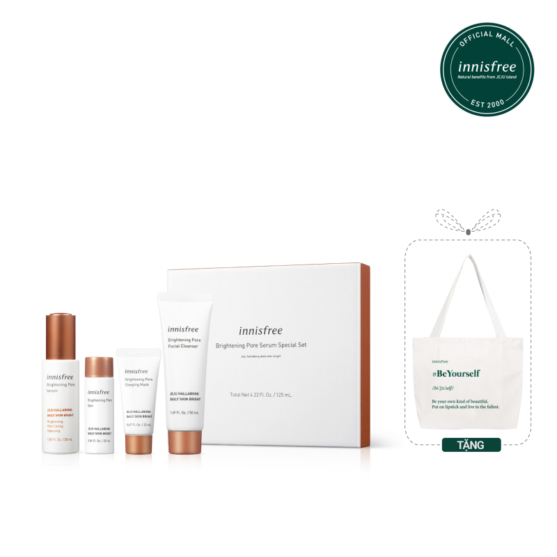 Bộ sản phẩm đặc biệt chăm sóc dưỡng sáng da 3 trong 1 innisfree Brightening Pore Serum Set
