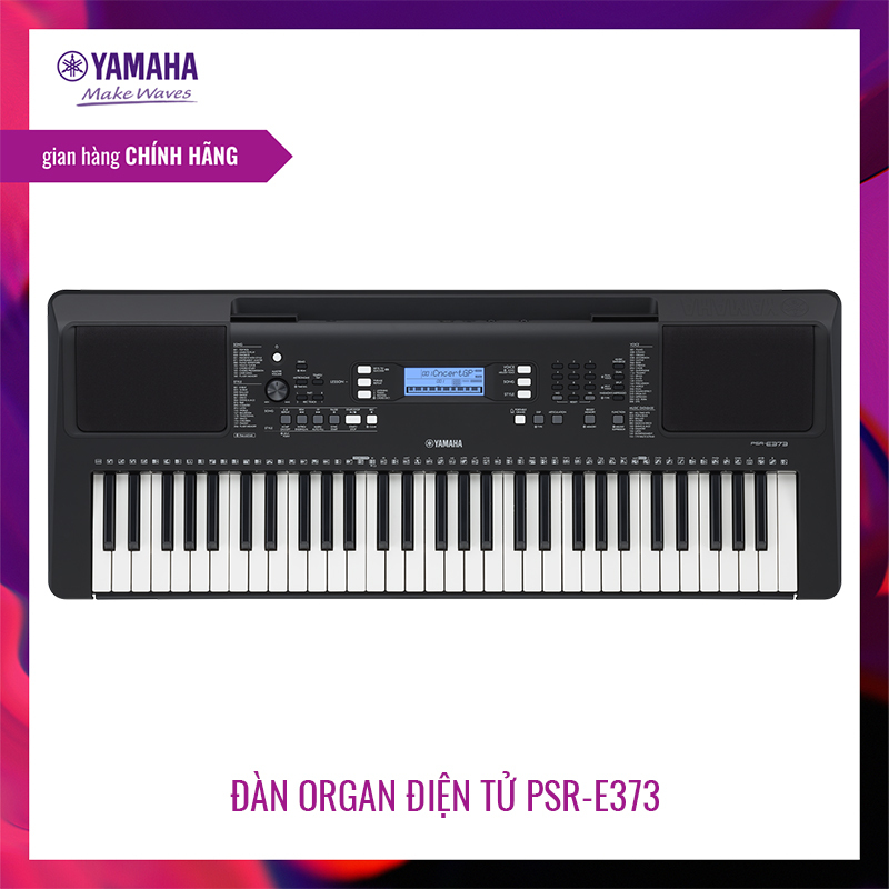 Đàn organ (keyboard) điện tử Yamaha PSR-E373 - Dòng đàn keyboard tiêu chuẩn cho việc học nhạc với bàn phím cảm ứng lực (Touch response), 622 Tiếng, 205 điệu, , chức năng tự học key to success - Bảo hành chính hãng 12 tháng