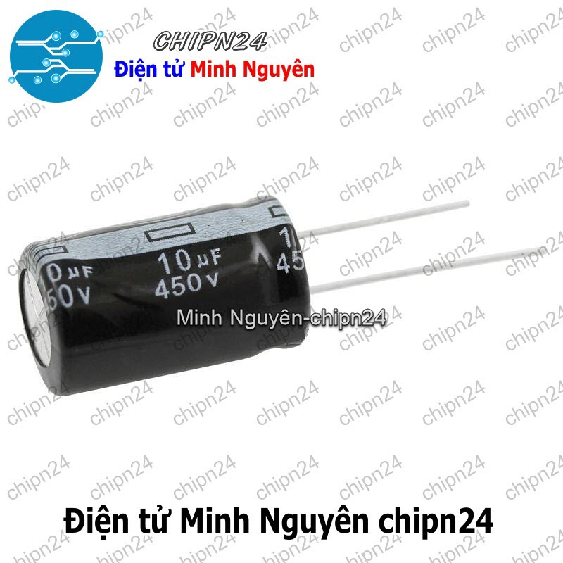 [5 con] (F249) Tụ hóa 10uF 450V Đen (13x21mm) - HH002323