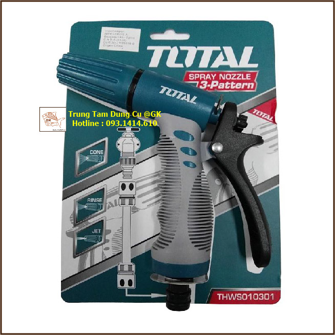 Vòi phun xịt tưới cây 8 chế độ phun total thws010901, 3/4" vòi phun nước máy xịt rửa total thws010901, thws010301 vòi xịt rửa đa năng gia đình tiện dụng