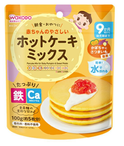 [HCM][Tặng gia vị rắc cơm]Bột Làm Bánh Pancake Wakodo cho bé ăn dặm 9M+