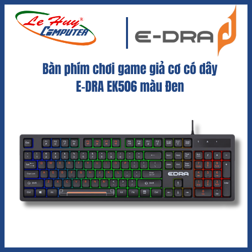 Bàn phím chơi game giả cơ có dây e-dra ek506 màu đen