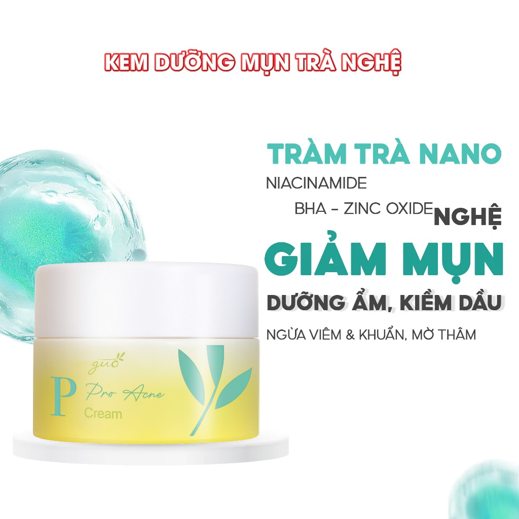 [Sạch mụn ẩn, mờ thâm mụn] Kem dưỡng da mụn trà nghệ GUO 30g