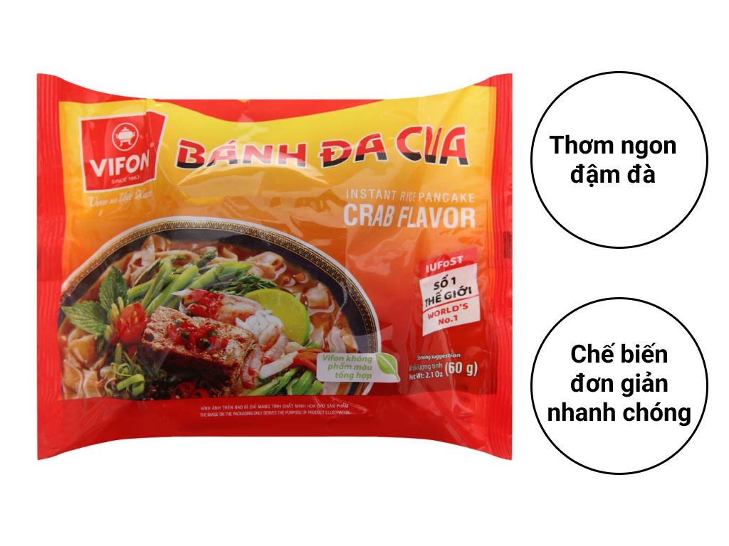 Thùng 30 gói bánh đa cua Vifon 60g