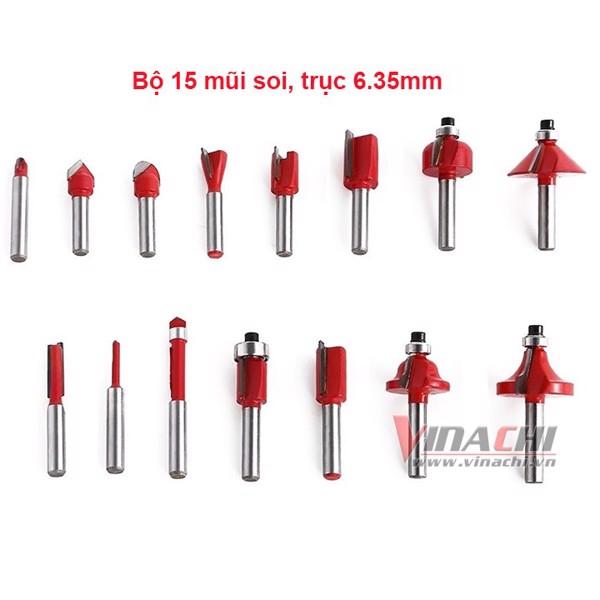 Bộ 15 mũi soi cốt 6.35mm