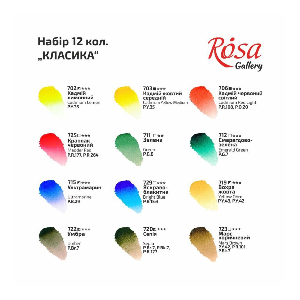 Màu nước Rosa hộp giấy 12 màu
