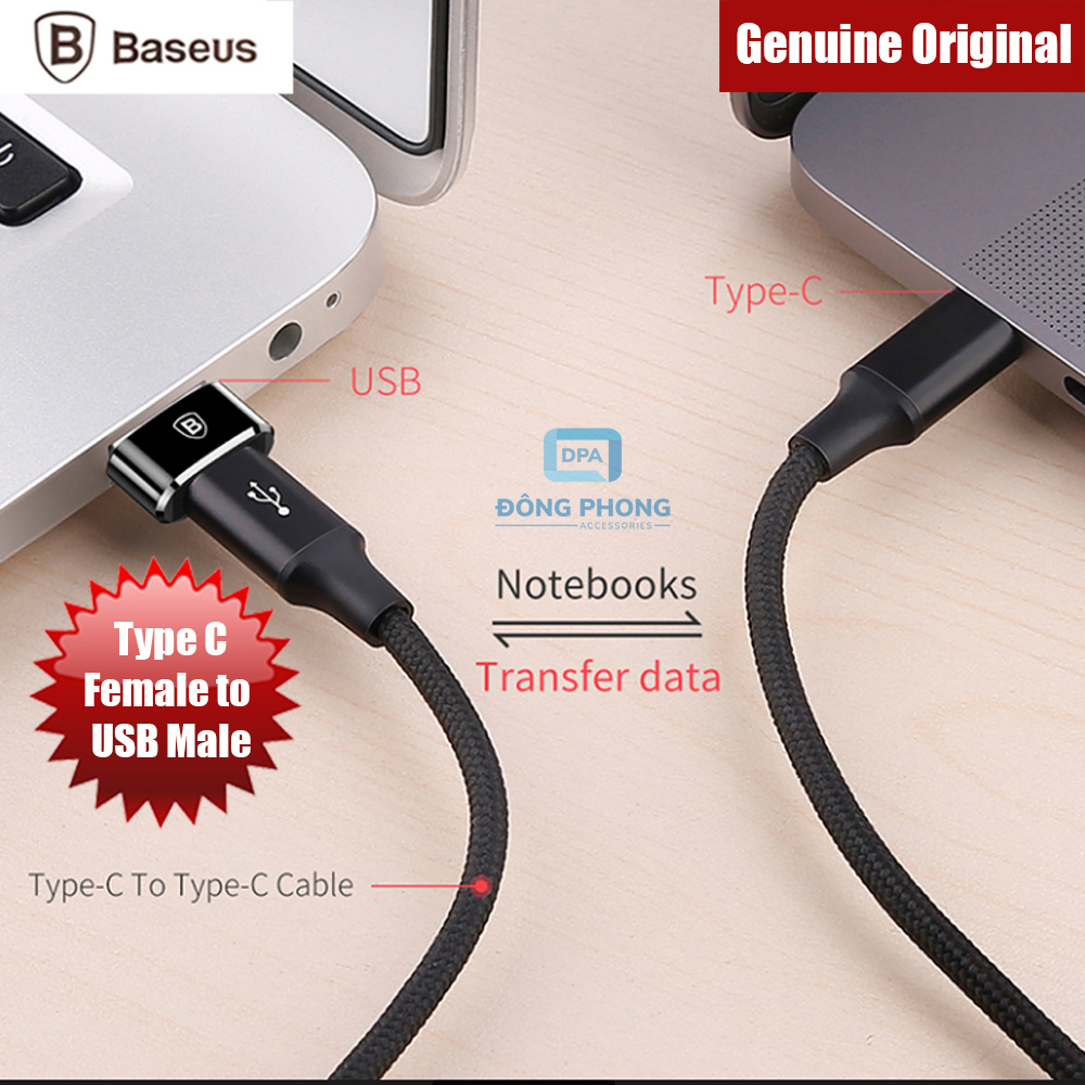 Đầu Chuyển USB Type A Sang USB Type C Tốc Độ Cao Baseus (USB Type C to Type A Adapter/ Converter)