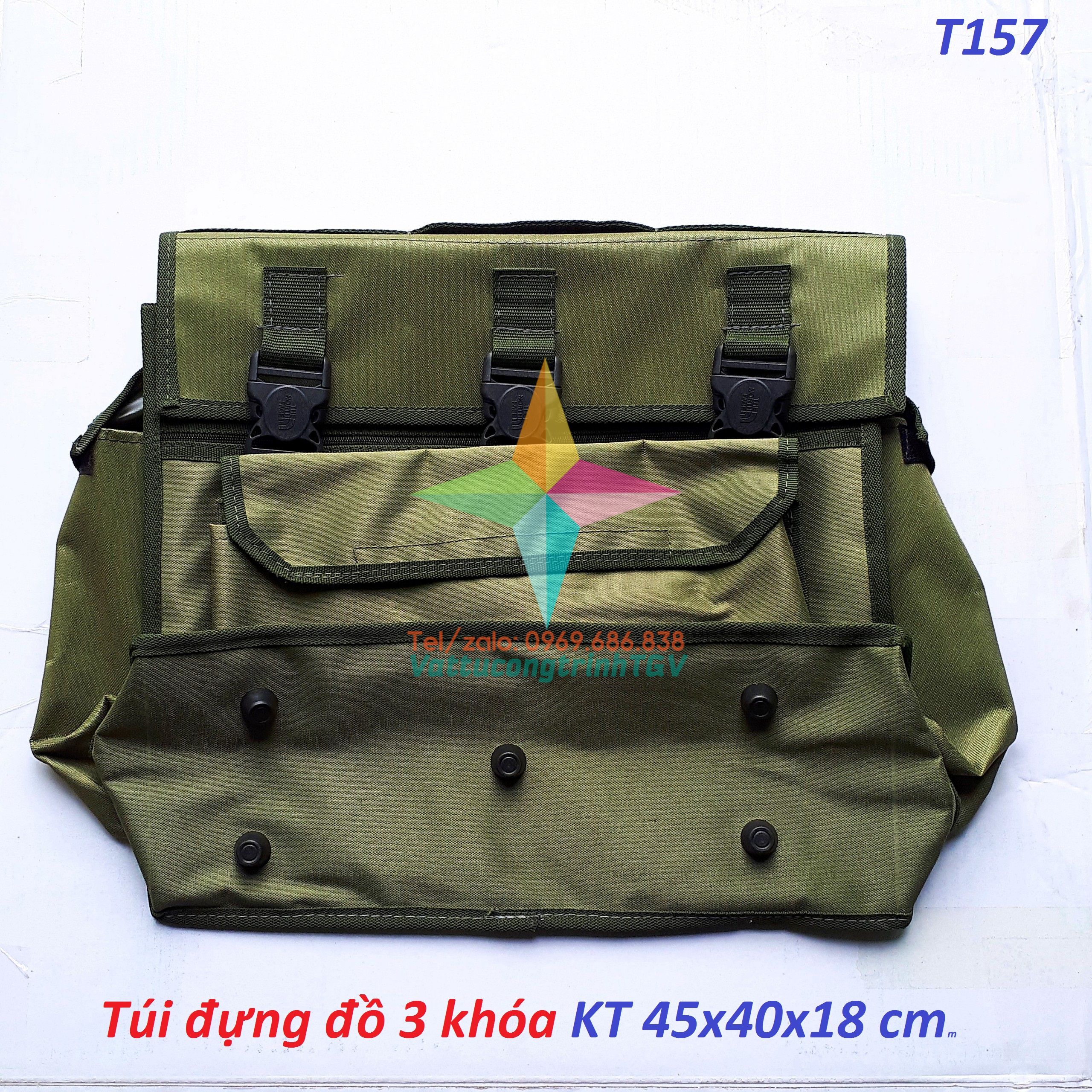 Túi đựng đồ 3 khóa kt 45 x 40 x 18 cm