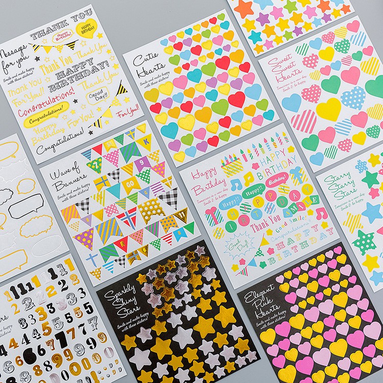 Sticker trang trí sổ, làm thiệp đủ mẫu