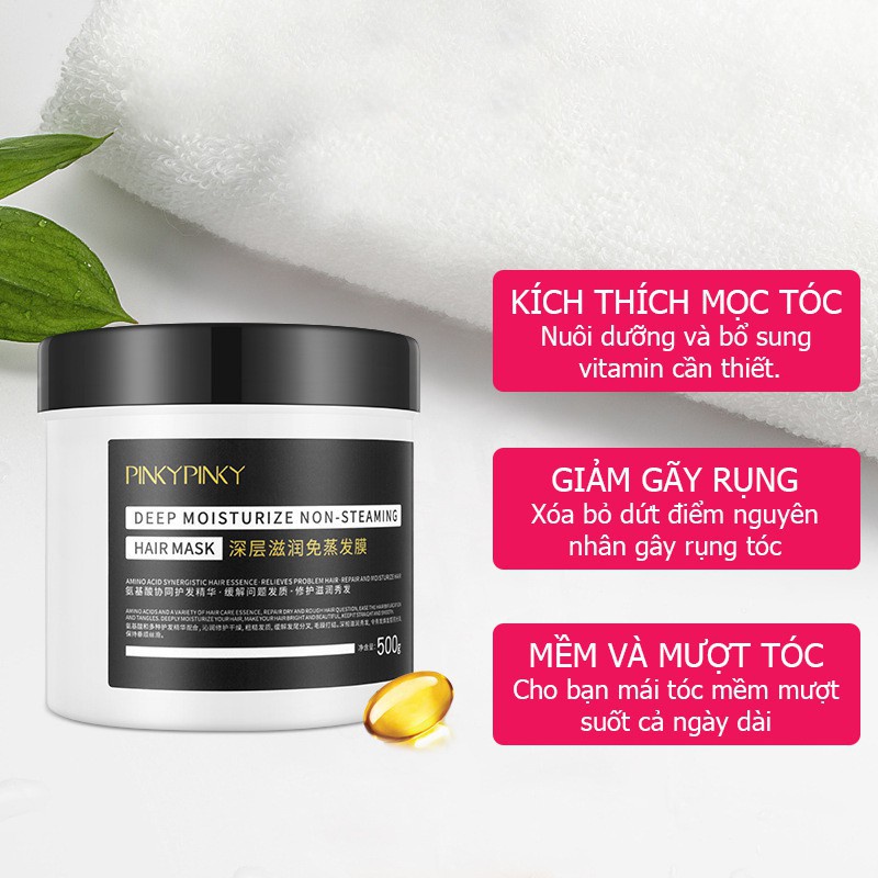 Kem ủ tóc dưỡng tóc siêu mềm mượt PINKY PINKY 500ML
