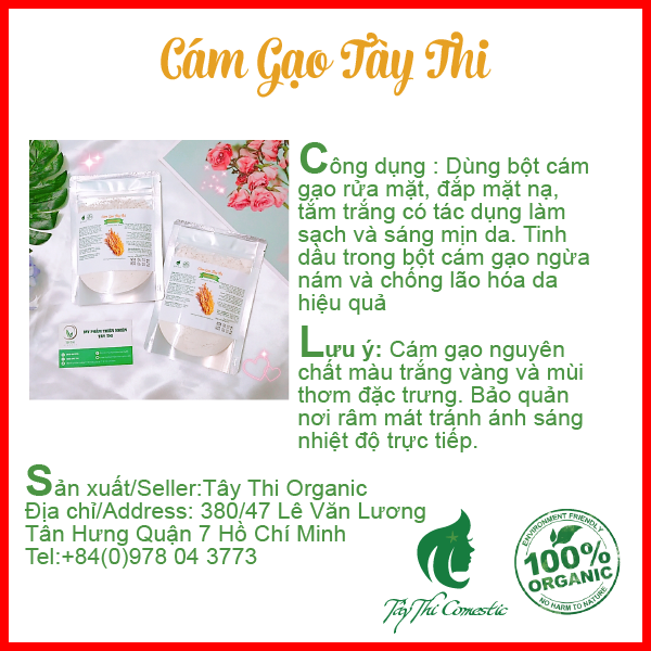 [HCM]Bột Cám Gạo Nguyên Chất Gói 100 gram